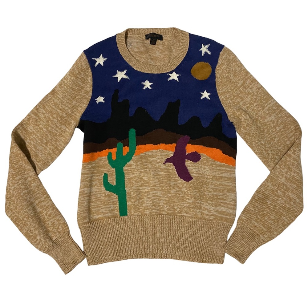 Rare Coach Woman’s Vintage Knitted Sweater Desert scene Size XS / X-Small